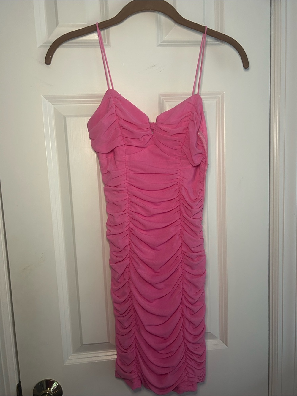 Hello Molly Pink Ruched Spaghetti Strap for Dress